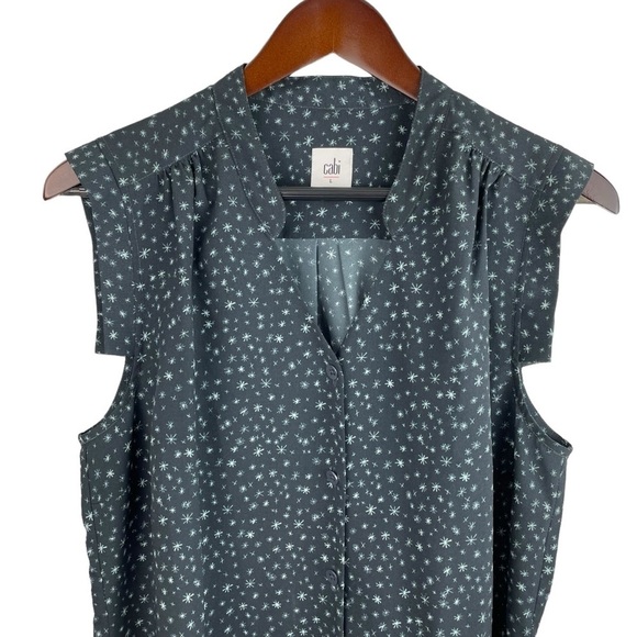 CAbi | Black Astral Star Print Tunic Blouse #3429 - Picture 3 of 8